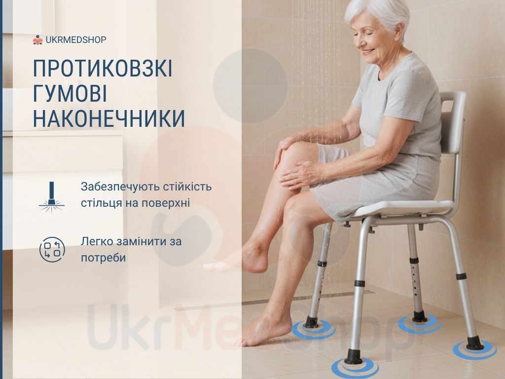 Стілець для ванни та душу ACSS00 з протиковзкими гумовими наконечниками для стійкості